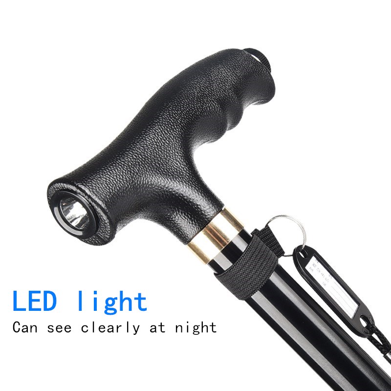 Multi-Function LED Light Elderly Walking Stick - Non-Slip And Stable folding Crutches