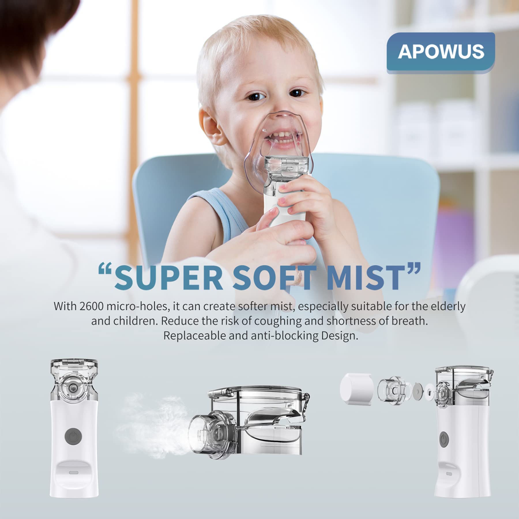 Bravo Handheld Mesh Nebulizer Machine for Adults & Kids