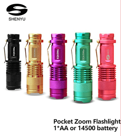 Zoomable LED Mini Pocket Pen Torch Flashlight