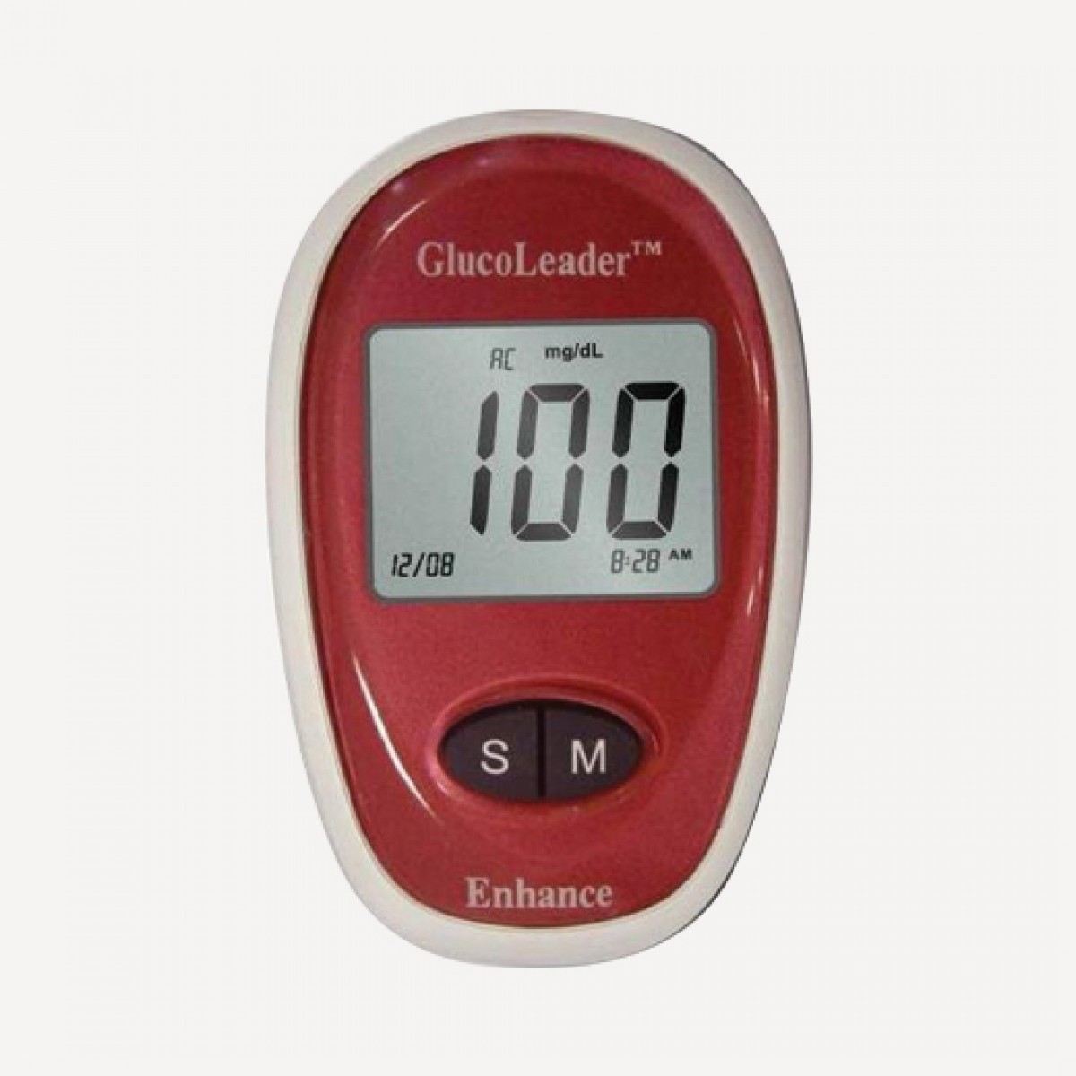 Glucoleader Enhance Blood Glucose Meter - Red
