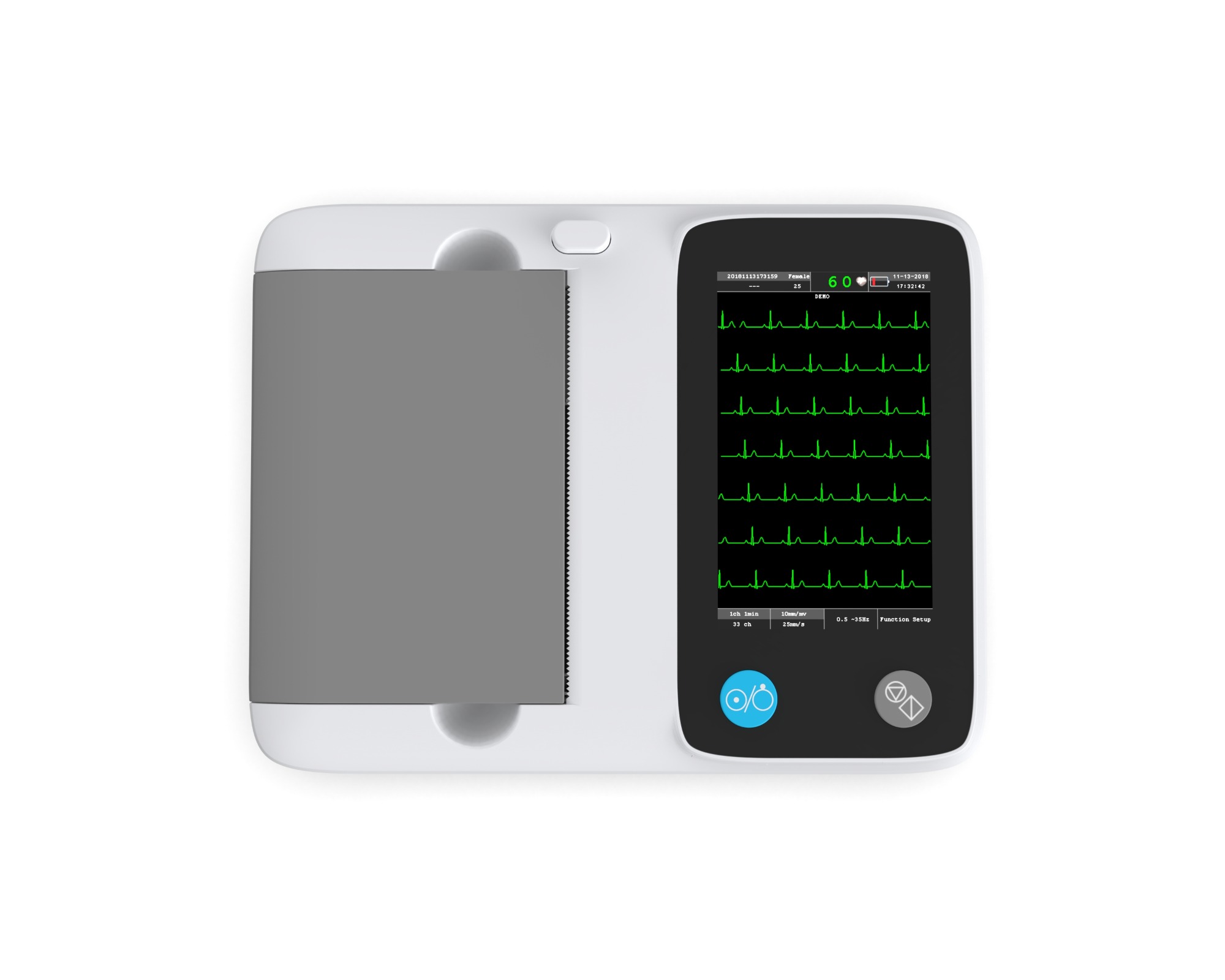 LE Medical ECG302 3-Channel Digital Electrocardiograph with Touch Screen