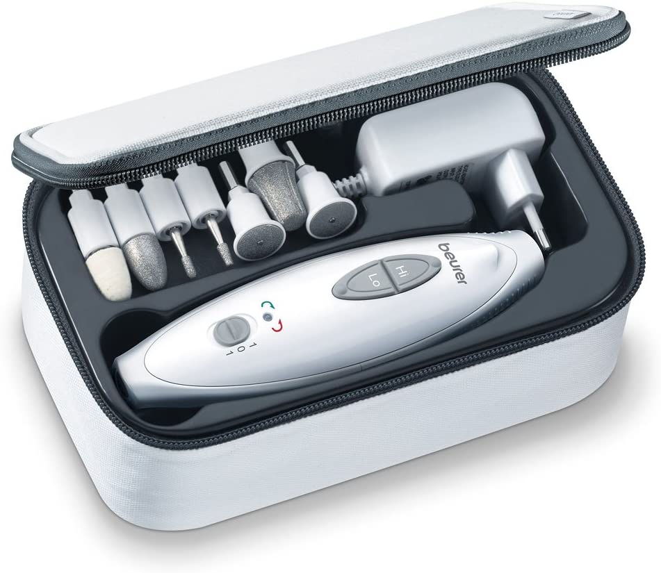 Beurer MP41 Electric Manicure - Pedicure Set with 7 Attachments and LED Light