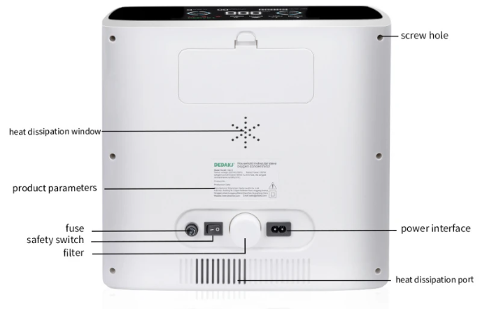 DEAKJ DE-1S Portable Oxygen Concentrator With - 6 L/Min
