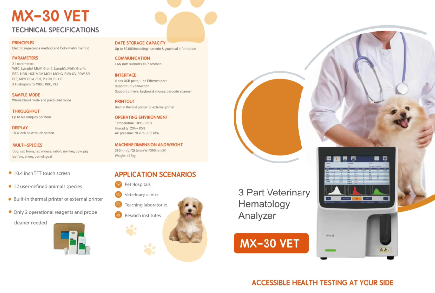 FUNKEEP MX30V 3 Part Veterinary Hematology Analyzer