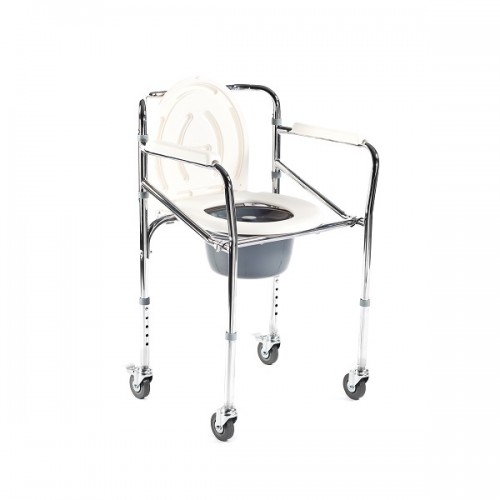 Folding Commode Chair with Wheels