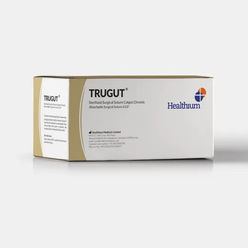 Healthium Trugut Chromic Catgut Surgical Suture 1-0