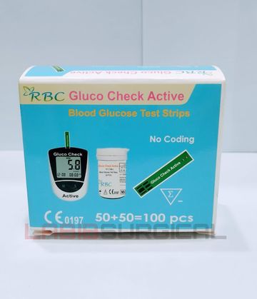 RBC Gluco Check Active glucose meter test strip – 50strips